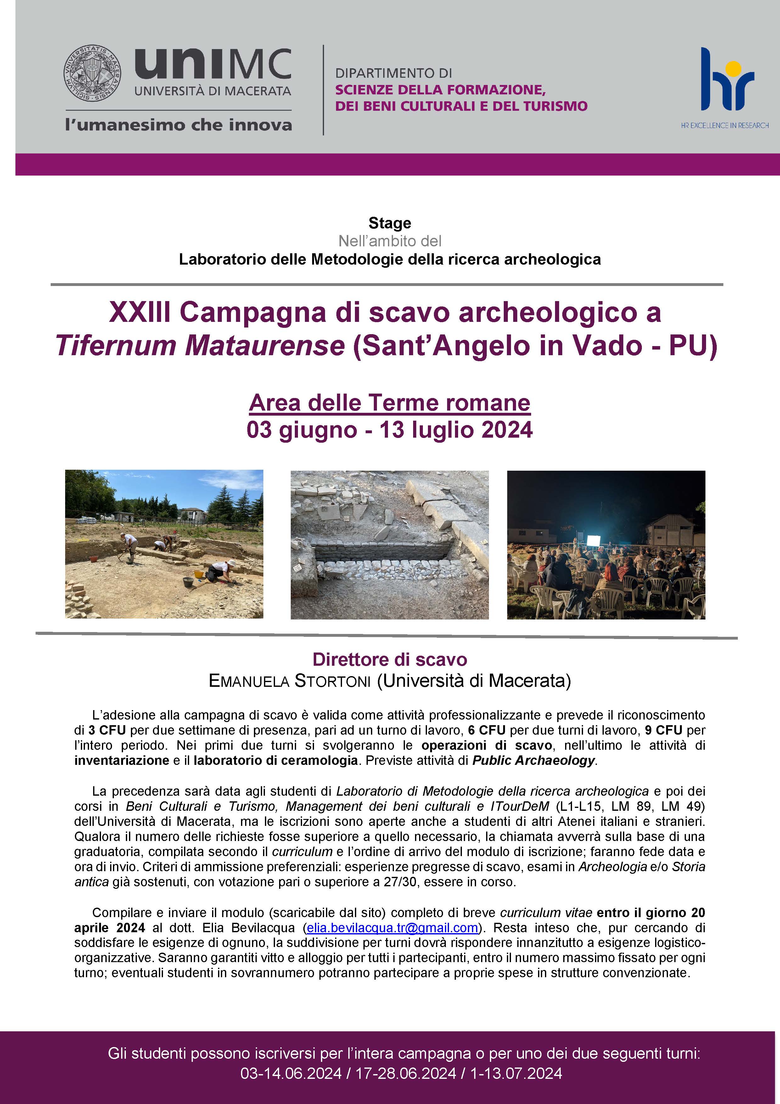 Campagna di scavo archeologico a Tifernum Mataurense