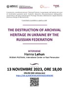 Seminario "The Destruction of Archival Heritage in Ukraine by The Russian Federation"