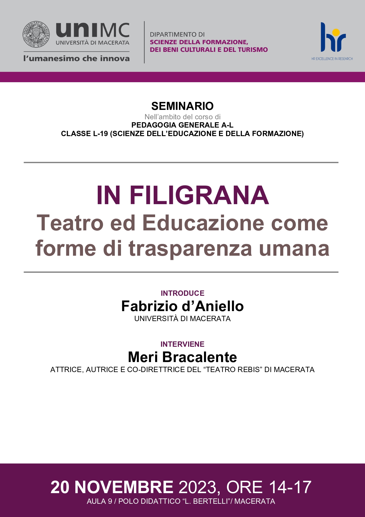 Seminario "In filigrana"