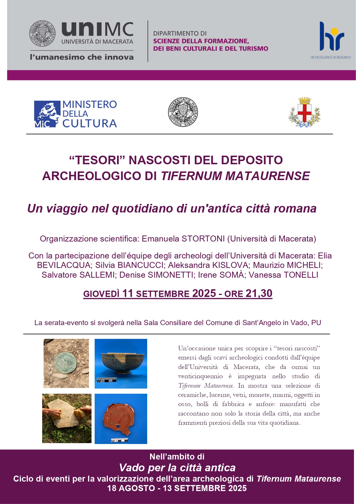“TESORI” NASCOSTI DEL DEPOSITO ARCHEOLOGICO DI TIFERNUM MATAURENSE