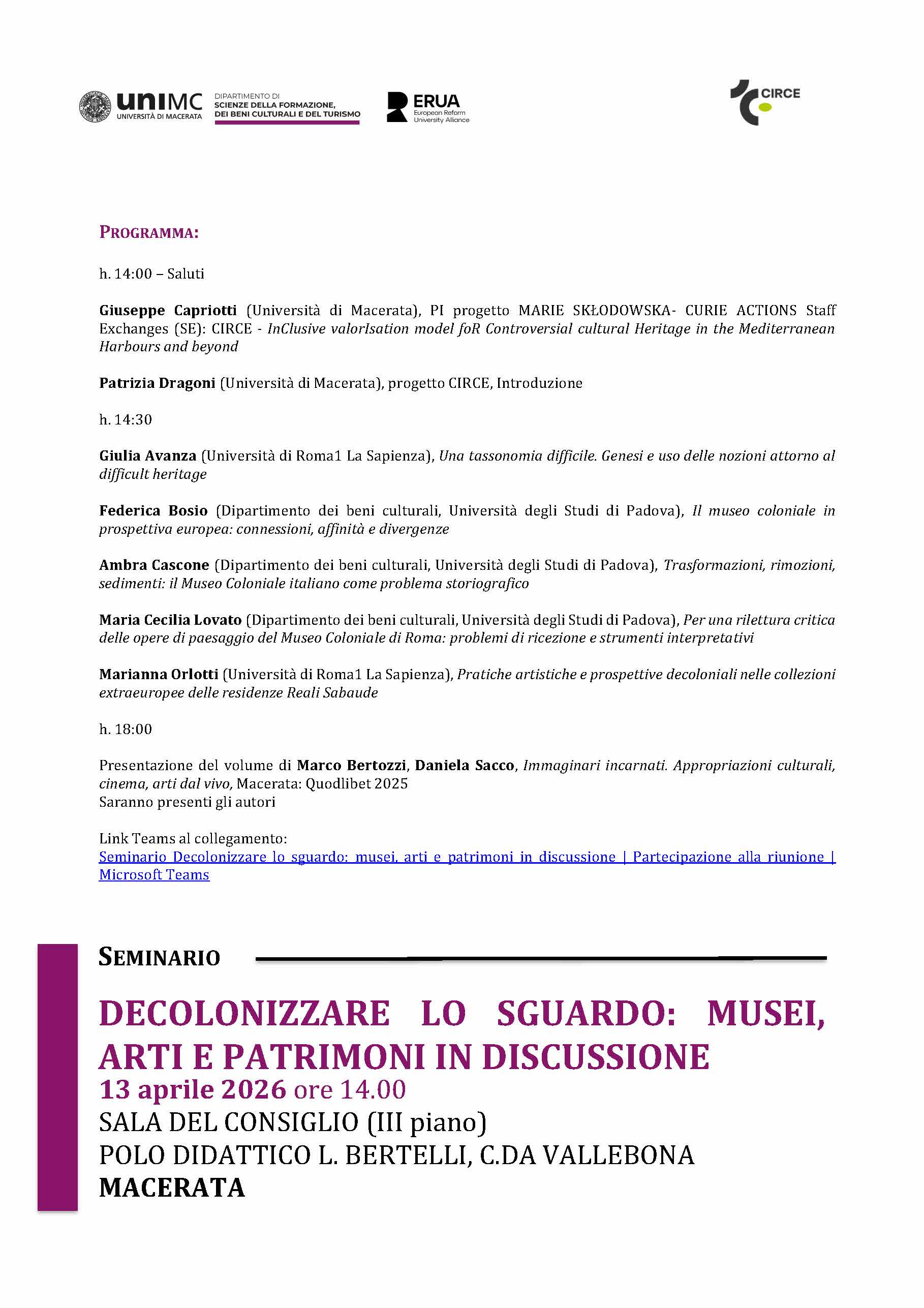 DECOLONIZZARE LO SGUARDO: MUSEI, ARTI E PATRIMONI IN DISCUSSIONE