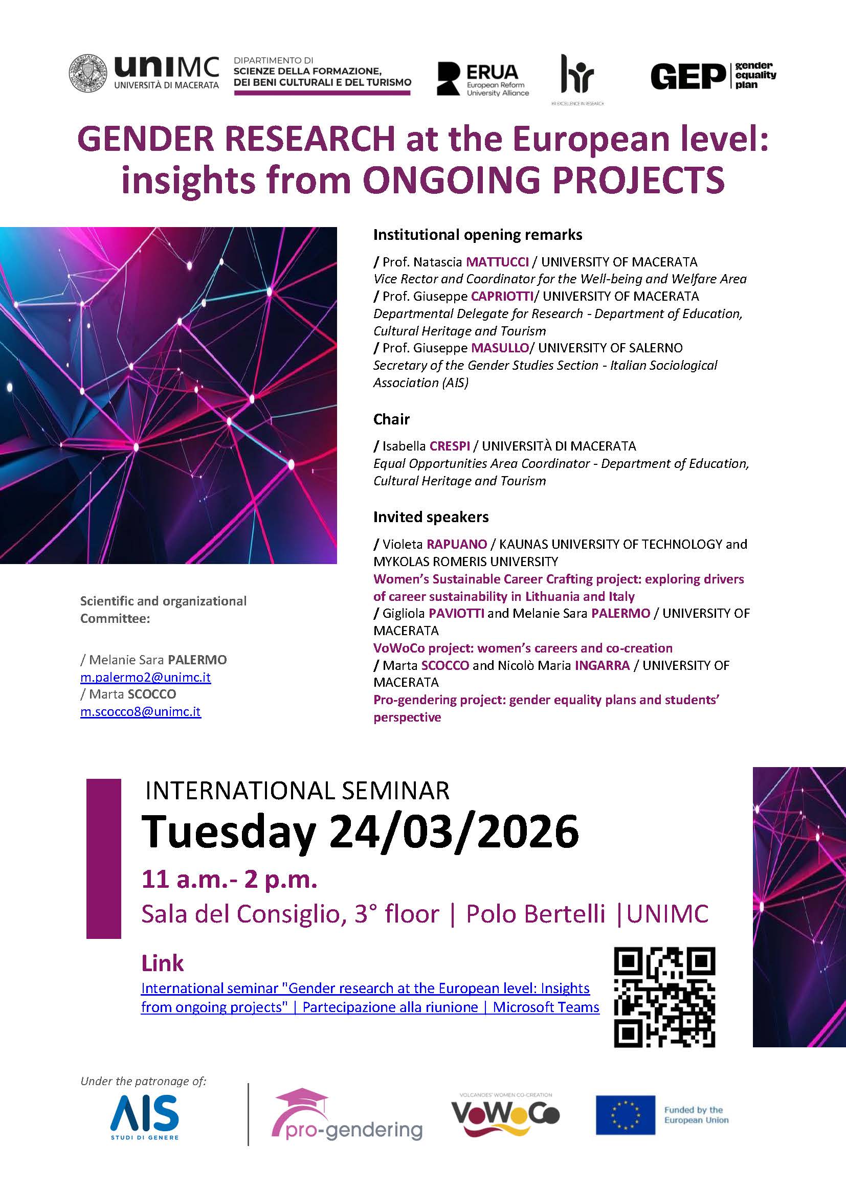 Gender research at the European level: insights from ongoing projects