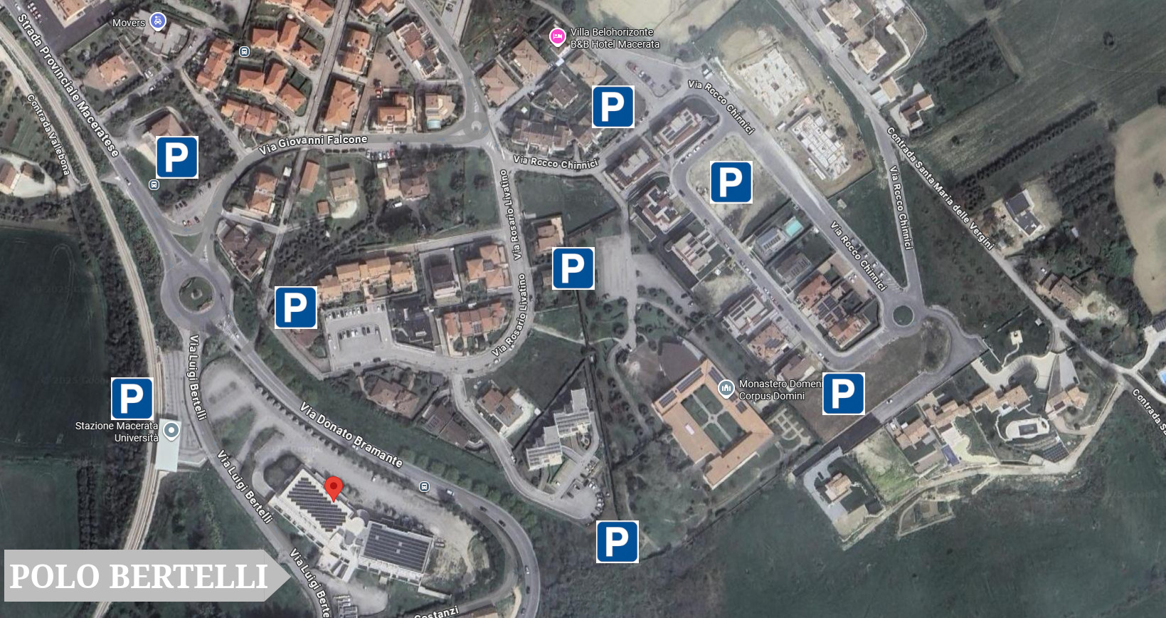 Mappa dei parcheggi alternativi - Polo Bertelli