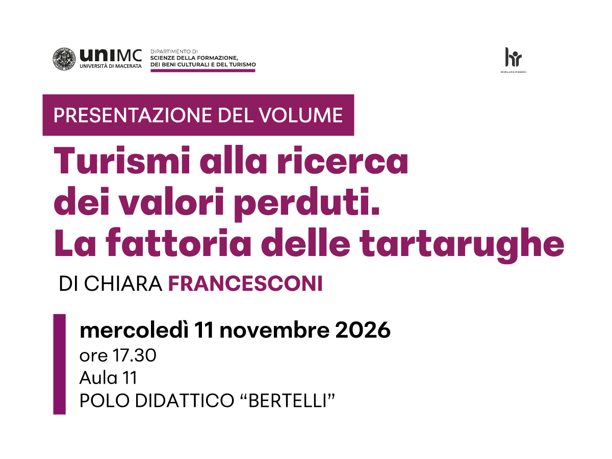 Presentazione del volume “Turismi alla ricerca dei valori perduti. La fattoria delle tartarughe” di Chiara Francesconi