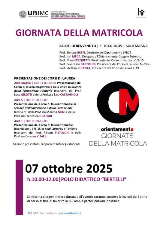 Giornata della matricola 2025